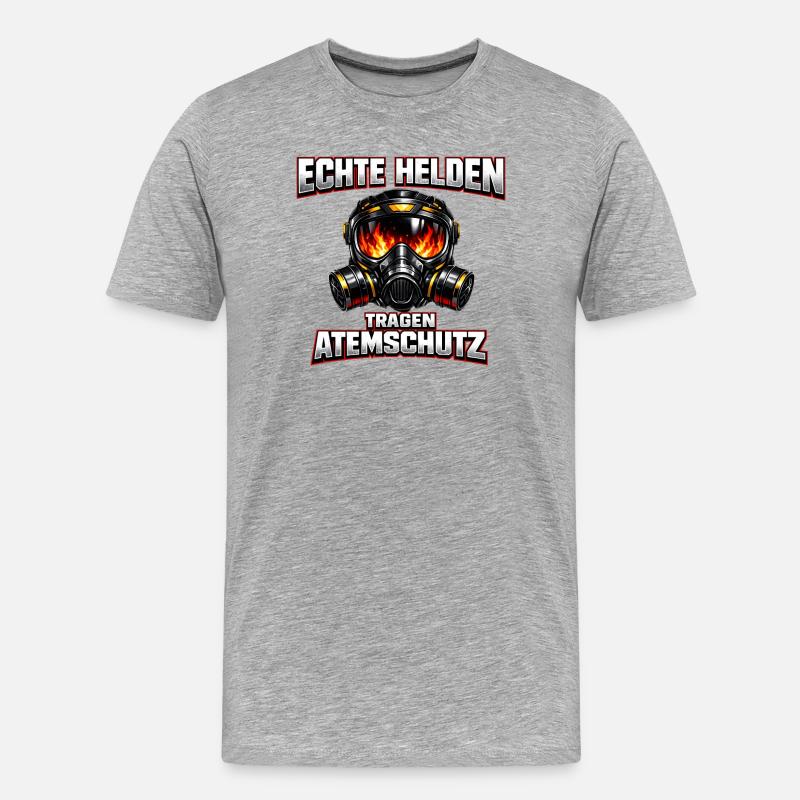 Echte Helden Tragen Atemschutz - Männer Premium Bio T-Shirt - Grau meliert