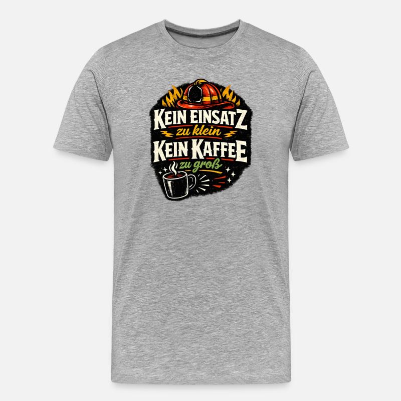 Kein Einsatz Zu Klein Kaffeeheld - Männer Premium Bio T-Shirt - Grau meliert