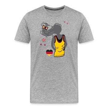 Football féminin - T-shirt bio Premium Homme - gris chiné - Devant - Damien (186cm)
