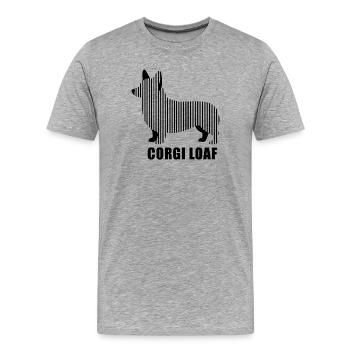 Corgi Loaf – Minimalist linear silhouette Hund - Männer Premium Bio T-Shirt - Grau meliert - Vorne - Damien (186cm)