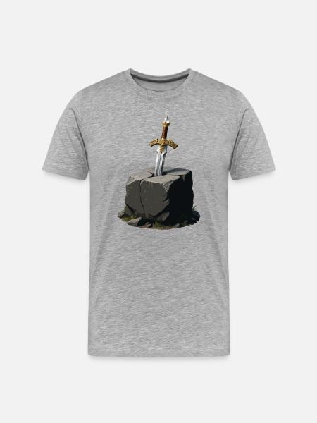 Sword in Rock Excalibur - Men's Premium Organic T-Shirt - heather grey