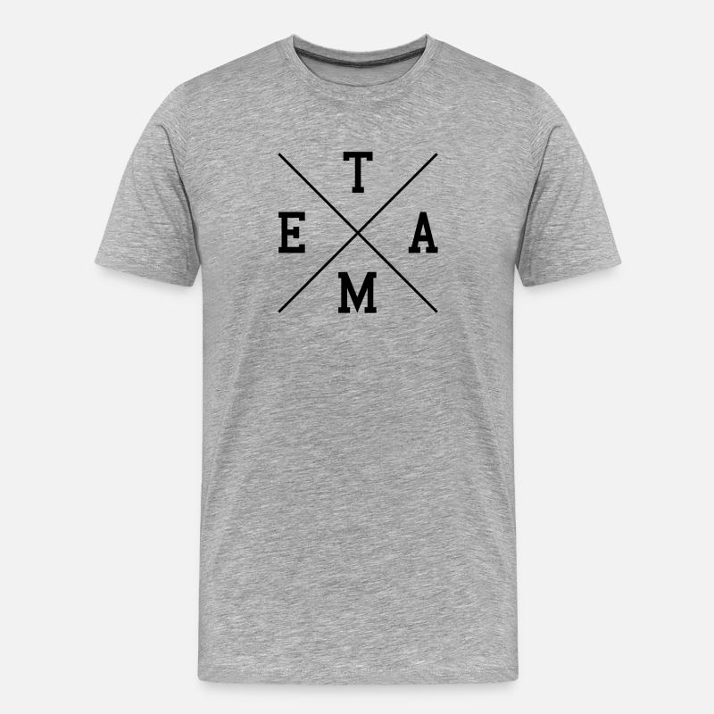 Team - Männer Premium Bio T-Shirt - Grau meliert