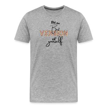 Version Florale faute de frappe - T-shirt bio Premium Homme - gris chiné - Devant - Damien (186cm)