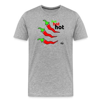Pepperoni hot - Männer Premium Bio T-Shirt - Grau meliert - Vorne - Damien (186cm)
