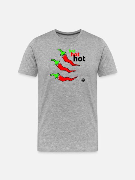 Pepperoni hot - Männer Premium Bio T-Shirt - Grau meliert