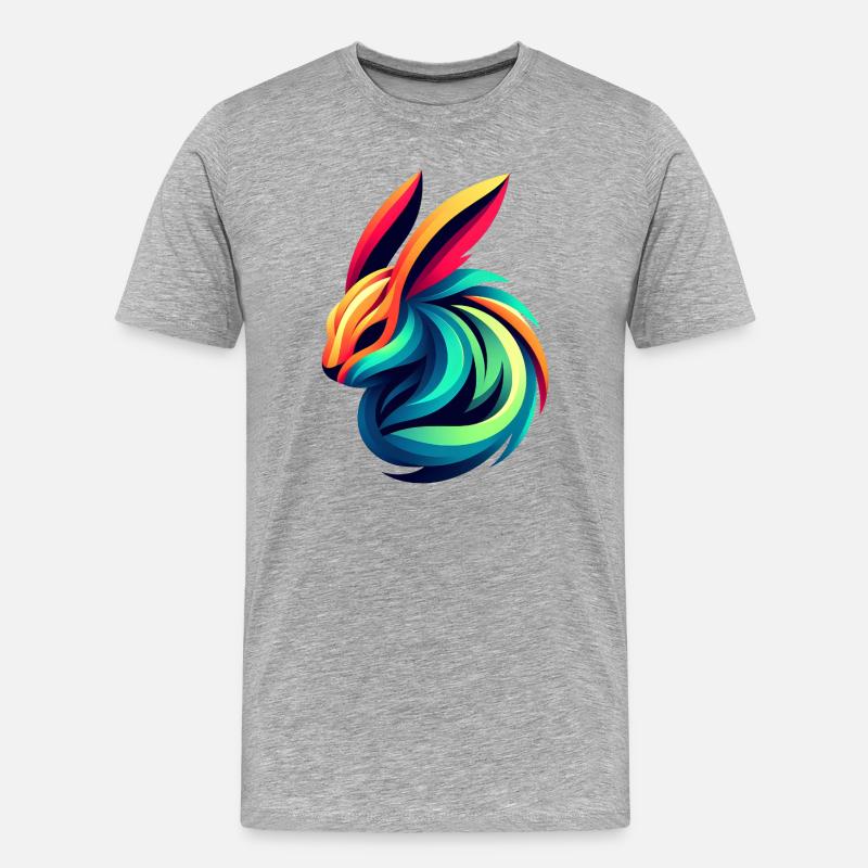 Leuchtender Farbenhase - Männer Premium Bio T-Shirt - Grau meliert