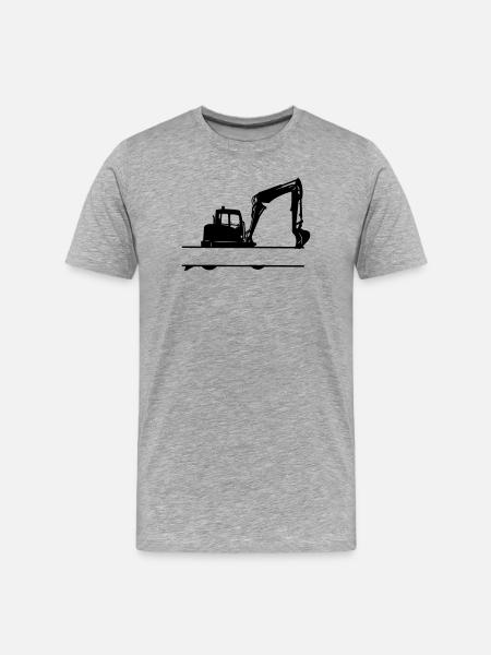 Excavator Custom – Heavy Equipment - Men's Premium Organic T-Shirt - heather grey
