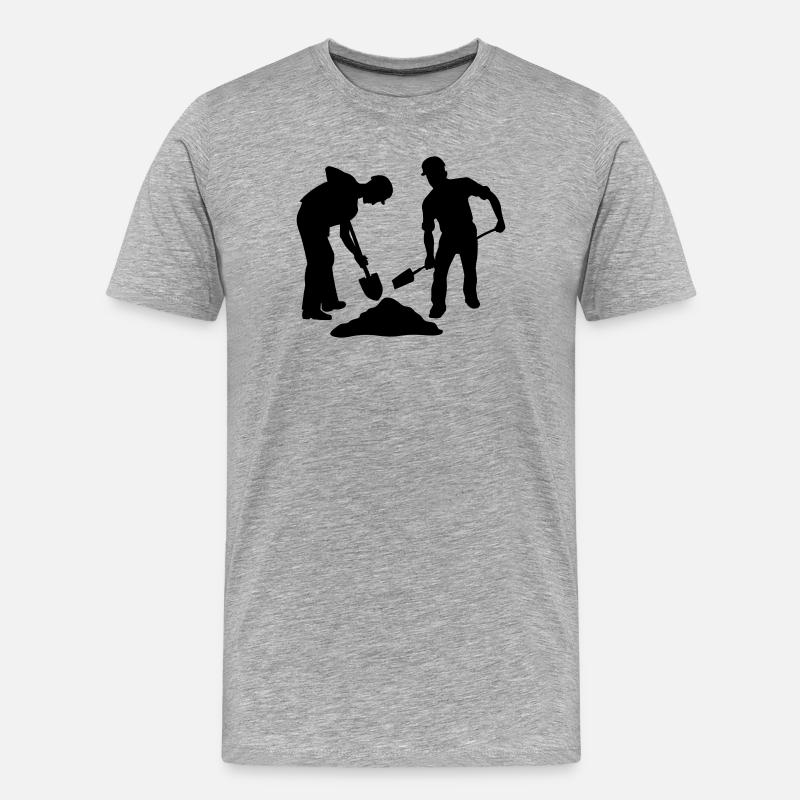 Sandarbeiterteam – Bodenpersonal - Männer Premium Bio T-Shirt - Grau meliert