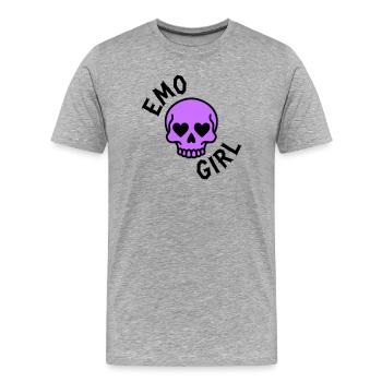 Fille emo - T-shirt bio Premium Homme - gris chiné - Devant - Damien (186cm)