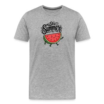 été - T-shirt bio Premium Homme - gris chiné - Devant - Damien (186cm)