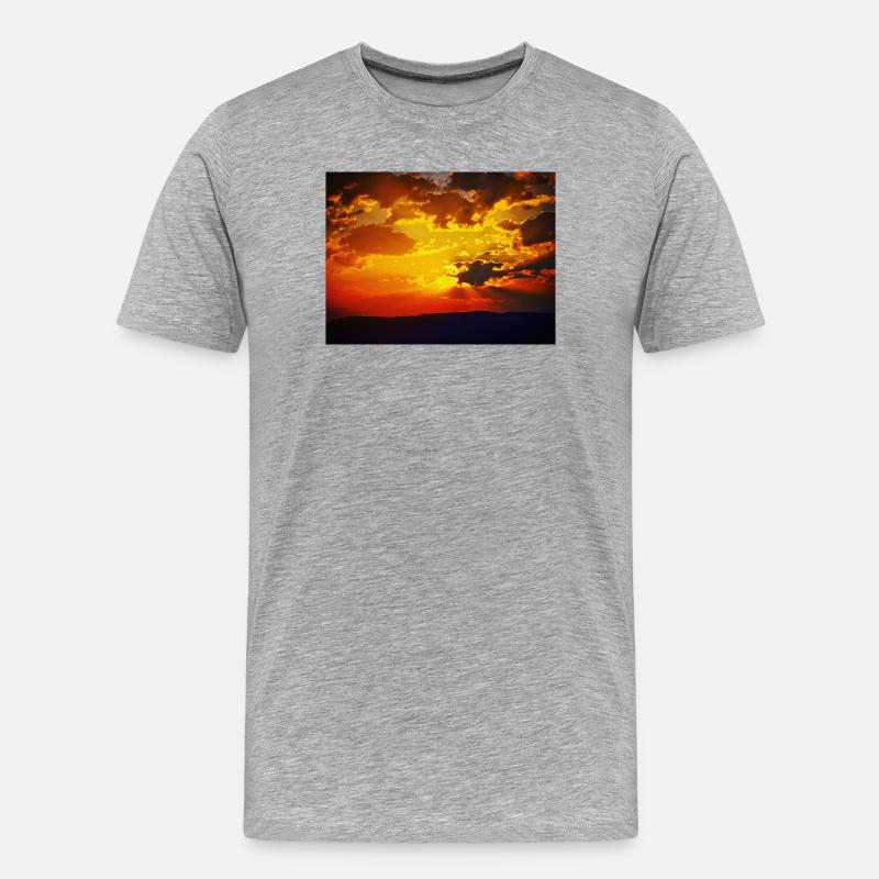 Sunset Fire Rays - Men's Premium Organic T-Shirt - heather grey