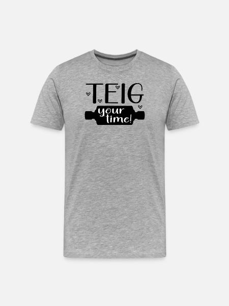Pasta Roll Baking Time - Men's Premium Organic T-Shirt - heather grey