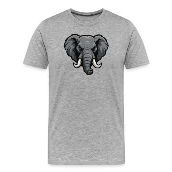Elephant Esports Cartoon - Men's Premium Organic T-Shirt - heather grey - Front - Damien (186cm)