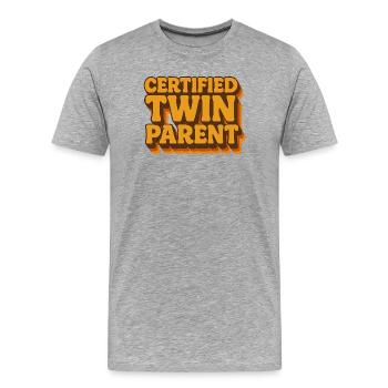 Certified Twin Parents | Parental humor - Men's Premium Organic T-Shirt - heather grey - Front - Damien (186cm)