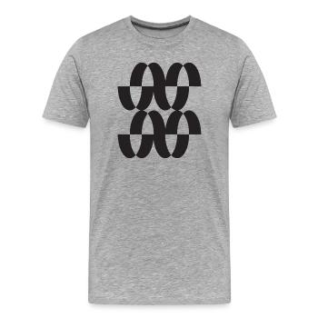 Motif d’orbite entrelacé - T-shirt bio Premium Homme - gris chiné - Devant - Damien (186cm)
