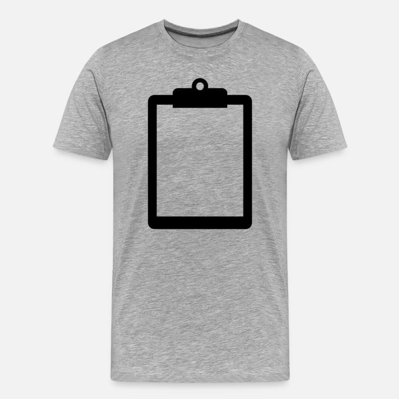 Klemmbrett - Männer Premium Bio T-Shirt - Grau meliert