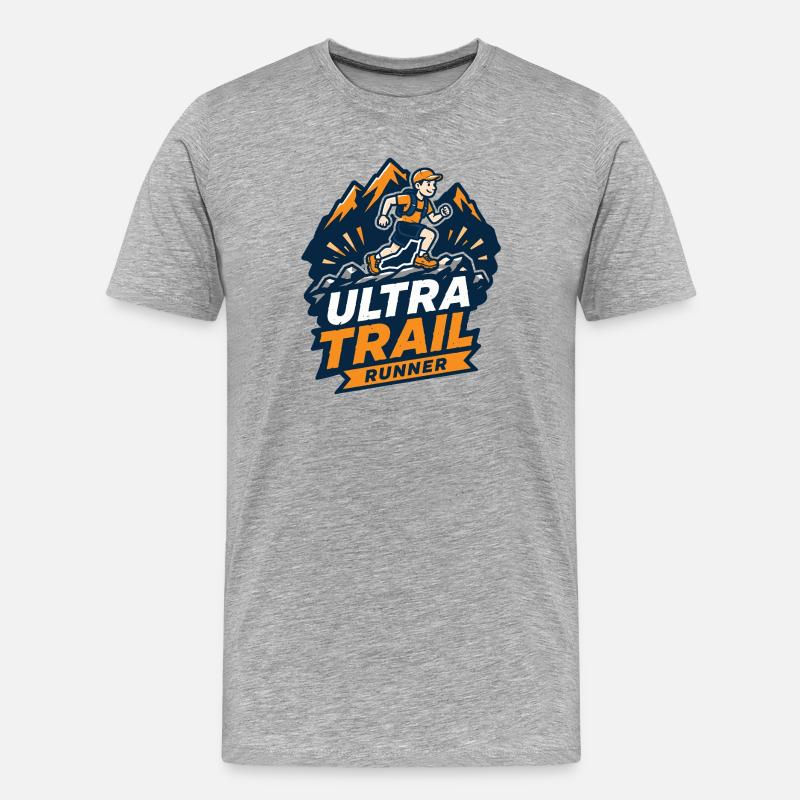 Ultra Trail Runner - Männer Premium Bio T-Shirt - Grau meliert