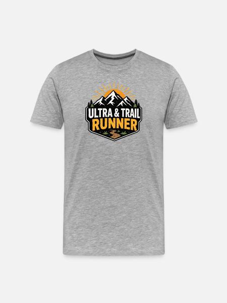 Ultra- und Trailrunner - Männer Premium Bio T-Shirt - Grau meliert