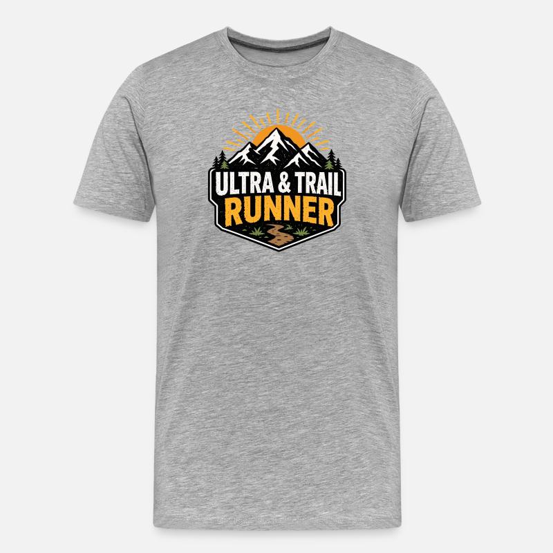 Ultra- und Trailrunner - Männer Premium Bio T-Shirt - Grau meliert