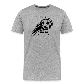 Fußball Champion 2026 – Goldene Fankurve - Männer Premium Bio T-Shirt - Grau meliert - Vorne - Damien (186cm)