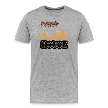 Deep House. - Men's Premium Organic T-Shirt - heather grey - Front - Damien (186cm)