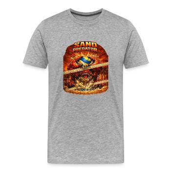 Sand Predator block - Männer Premium Bio T-Shirt - Grau meliert - Vorne - Damien (186cm)