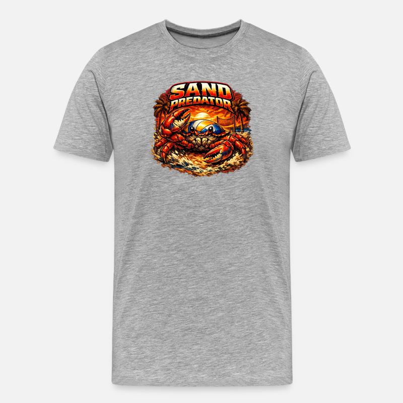 Sand Predator - Männer Premium Bio T-Shirt - Grau meliert