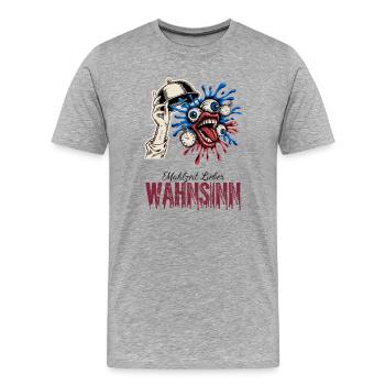 Mahlzeit Lieber Wahnsinn - Männer Premium Bio T-Shirt - Grau meliert - Vorne - Damien (186cm)