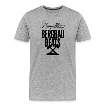 Kumpelklang Bergbau Beats - Männer Premium Bio T-Shirt - Grau meliert - Vorne - Damien (186cm)