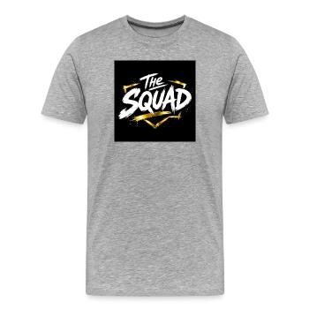 Der Kader: Bold Brush Victory - Männer Premium Bio T-Shirt - Grau meliert - Vorne - Damien (186cm)
