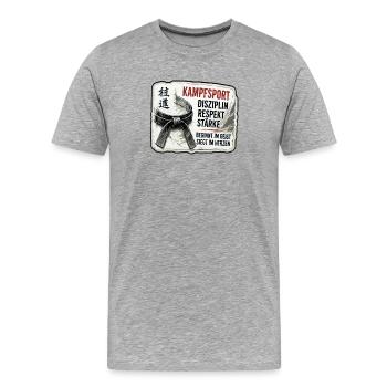 Kampfsport – Disziplin und Stärke - Männer Premium Bio T-Shirt - Grau meliert - Vorne - Damien (186cm)
