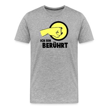 I'm touched - Men's Premium Organic T-Shirt - heather grey - Front - Damien (186cm)