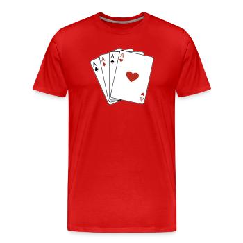 carré d'as - Männer Premium Bio T-Shirt - Rot - Vorne - Damien (186cm)