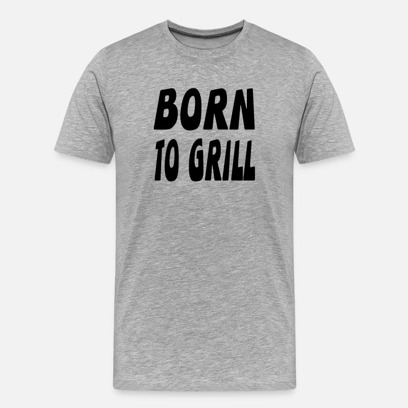 Grillen - Männer Premium Bio T-Shirt - Grau meliert