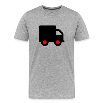Truck - Männer Premium Bio T-Shirt - Grau meliert - Vorne - Damien (186cm)