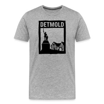 detmold wahrzeichen siilhouette - Männer Premium Bio T-Shirt - Grau meliert - Vorne - Damien (186cm)