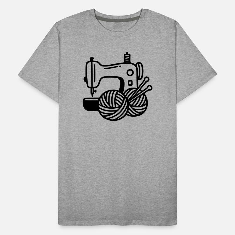 Sewing Machine Wool Knitting Sewing Handmade Men's Premium Organic T-Shirt