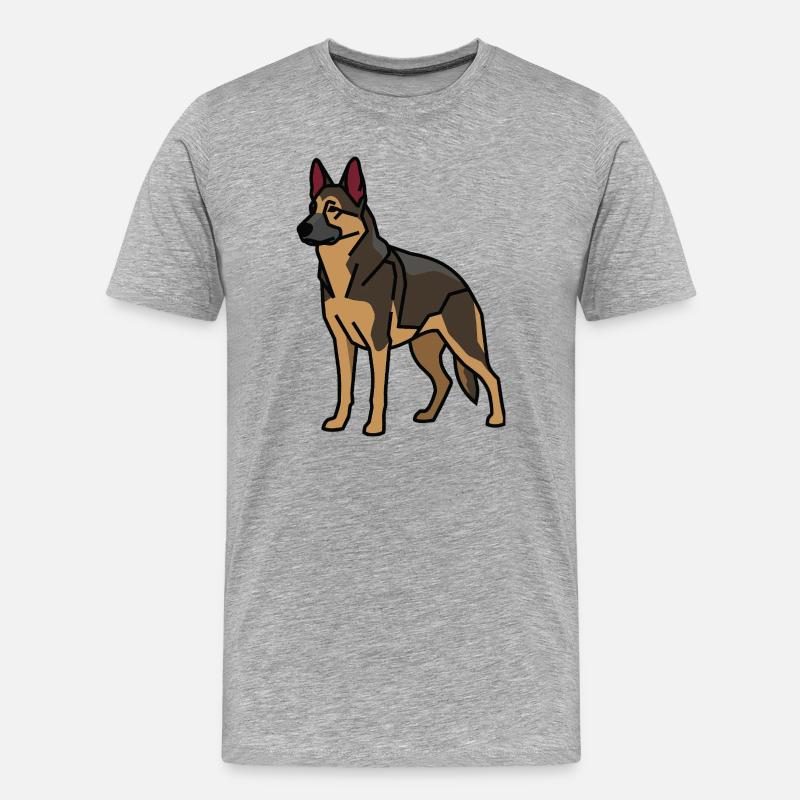 Deutscher Schäferhund - Männer Premium Bio T-Shirt - Grau meliert