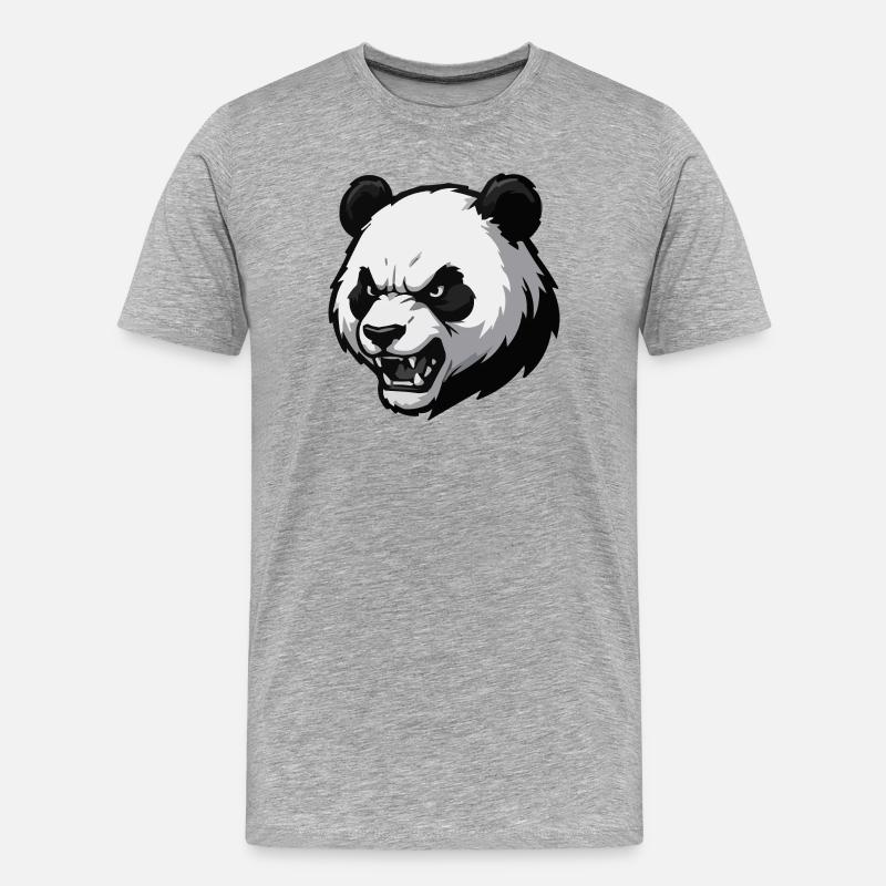 Imprimer vectoriel Angry Panda - T-shirt bio Premium Homme - gris chiné