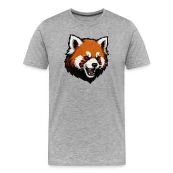 Renard agressif - T-shirt bio Premium Homme - gris chiné - Devant - Damien (186cm)