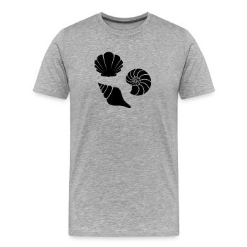 Muscheln - Männer Premium Bio T-Shirt - Grau meliert - Vorne - Damien (186cm)