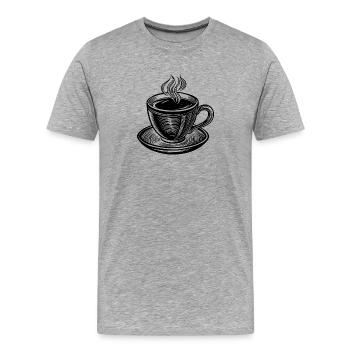 Coffee cup - Men's Premium Organic T-Shirt - heather grey - Front - Damien (186cm)