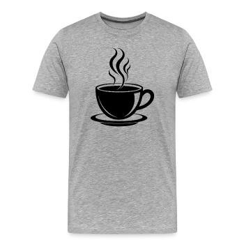 Coffee cup - Men's Premium Organic T-Shirt - heather grey - Front - Damien (186cm)
