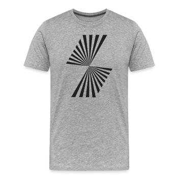 Géométrie radiale des étotaux - T-shirt bio Premium Homme - gris chiné - Devant - Damien (186cm)