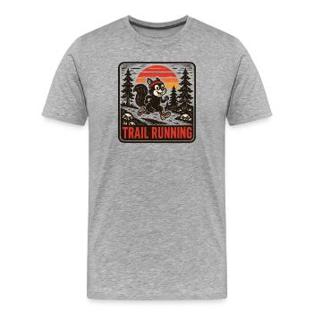 Course sur sentier - T-shirt bio Premium Homme - gris chiné - Devant - Damien (186cm)