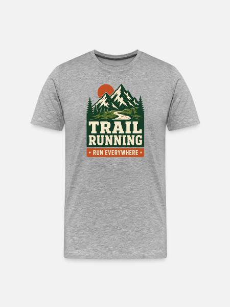 Trail Running - Run Everywhere - Men's Premium Organic T-Shirt - heather grey