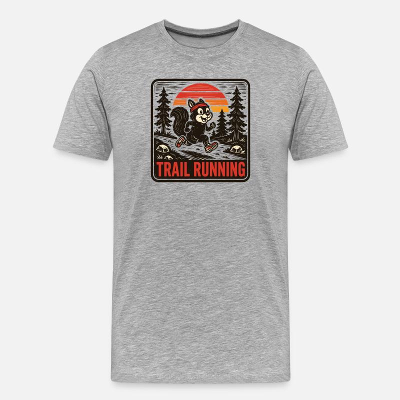 Trailrunning - Männer Premium Bio T-Shirt - Grau meliert