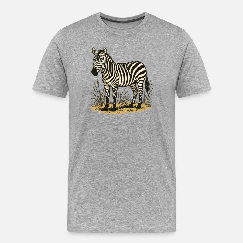 Zebra - Männer Premium Bio T-Shirt - Grau meliert