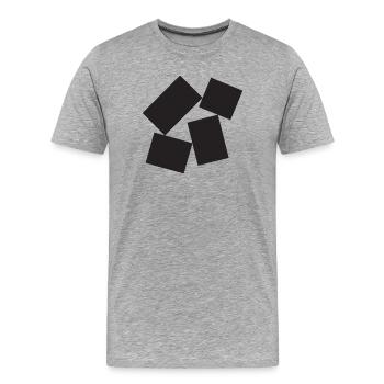 Carrés abstraits du quatuor noir - T-shirt bio Premium Homme - gris chiné - Devant - Damien (186cm)