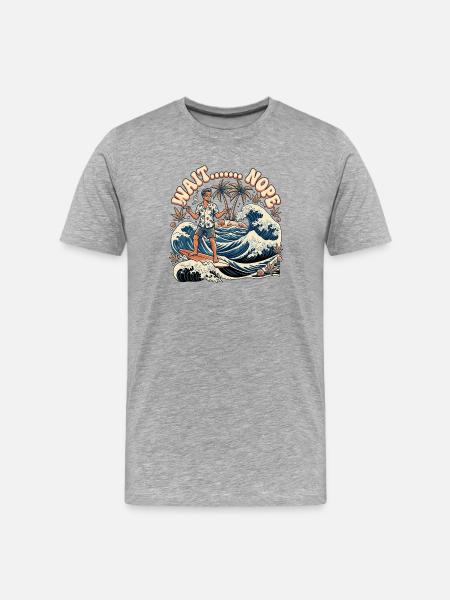 Wait Nope - Men's Premium Organic T-Shirt - heather grey
